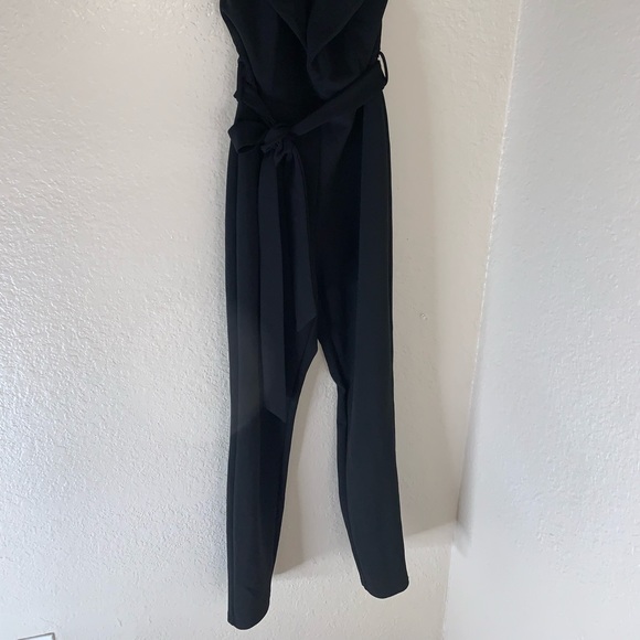 Jumpsuit Black Deep Plunge Open Back - Picture 2 of 7